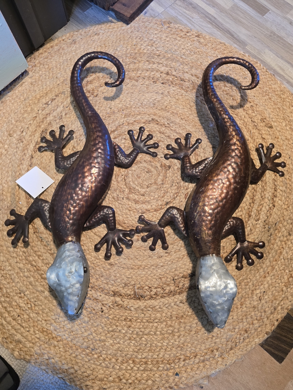 Decorative Copper-Tone Gecko Wall Accent - Brown/Metallic